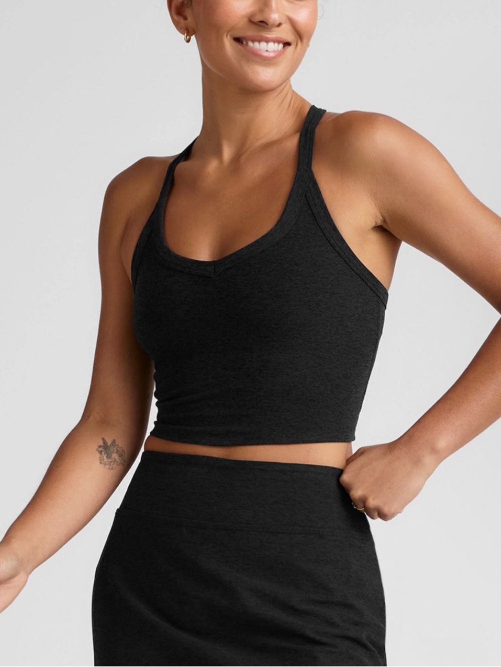 Beyond Yoga Black Cropped Tank